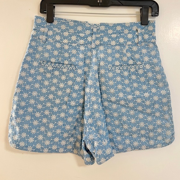Zara Eyelet Blue Shorts - Picture 3 of 5